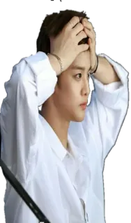 😧 arrabbiato, kpop, stressato, persona, uomo whatsapp sticker