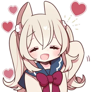 🤗 Anime, Hoạt hình, Kawaii, Dễ thương, Trái tim, Tình yêu, Cô gái whatsapp sticker