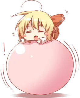 🥰 อนิเมะ, จิบิ, น่ารัก, นอนหลับ, ลูกบอล telegram sticker