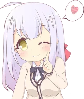 😉 anime, cute, girl, kawaii, cartoon, character, wink whatsapp sticker
