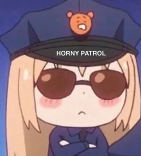 🌟 HORNY PATROL anime, police, meme, horny telegram sticker