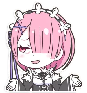😄 Ram Animé, Autocollant, Personnage, Ram telegram sticker
