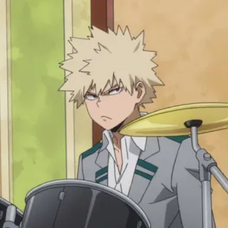 🍺 Bakugo Katsuki My Hero Academia Anime, Kartun, Musisi, Drummer, Karakter, Bakugo, Katsuki telegram sticker
