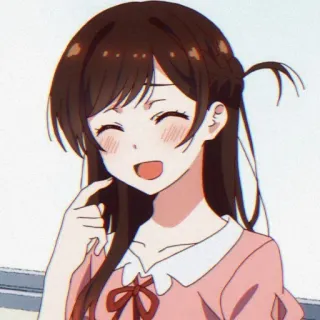 😅 Anime, cô gái, nụ cười, dễ thương, hoạt hình, nhân vật whatsapp sticker