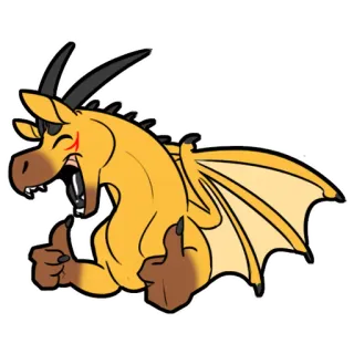 👍 naga, kartun, fantasi, binatang, jempol telegram sticker
