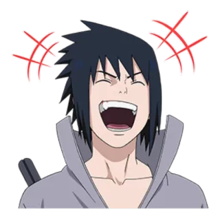 😂 Sasuke Naruto Аниме, Смех, Счастливый, Смешной, Саске, Наруто telegram sticker