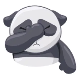 😒 panda, dab, animal, cute, cartoon telegram sticker