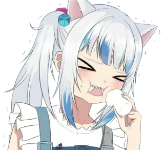 😖 Gawr Gura 动漫, 虚拟主播, Gawr Gura, 可爱, 鲨鱼 whatsapp sticker