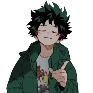 👌 Izuku Midoriya My Hero Academia anime, character, manga, boy, smiling telegram sticker