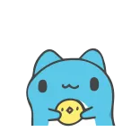 🤪 cute, animal, chick, yellow, blue, kawaii, friendly, cartoon telegram sticker