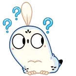 🤩 sowa, znaki zapytania, kreskówka, zdezorientowany, myślenie telegram sticker