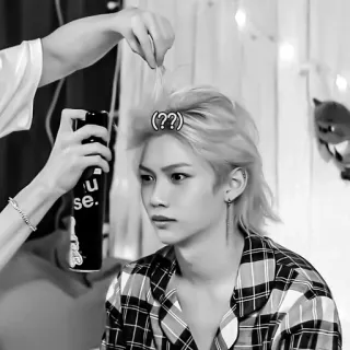 🌟 Felix kpop, stray kids, феликс, прическа, айдол, певец, лак для волос telegram sticker