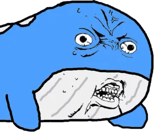 👺 ミーム, Rage Comic, クジラ, 面白い, ネットミーム, 漫画 telegram sticker
