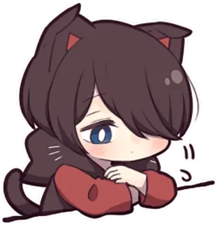 😞 Anime, Chibi, Carino, Personaggio, Kawaii, Sticker whatsapp sticker
