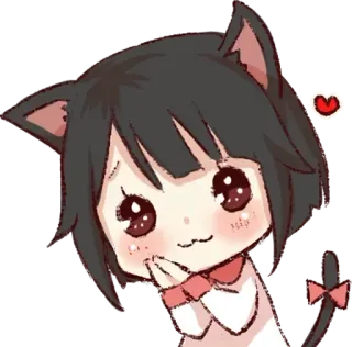 😍 อนิเมะ, น่ารัก, สาวแมว, คาวาอิ, หัวใจ, ความรัก telegram sticker