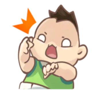 😱 Dibujo animado, Bebé, Expresión, Impactado, Enojado whatsapp sticker