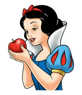 🍎 Snow White disney, cartoon, apple, princess, fairy tale telegram sticker