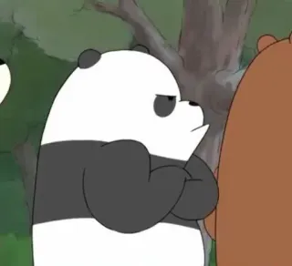 ▫️ Panda We Bare Bears Panda, We Bare Bears, Cartoon, Tier, Bär, Animiert whatsapp sticker
