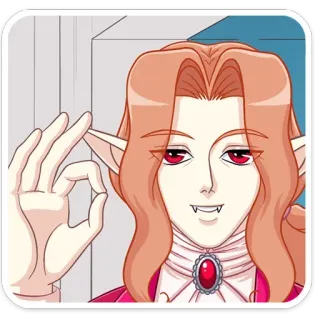 👌 anime, vampire, ok gesture, illustration, cartoon, fictional character telegram sticker