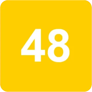 🟨 48 numero, giallo, adesivo, 48 telegram sticker