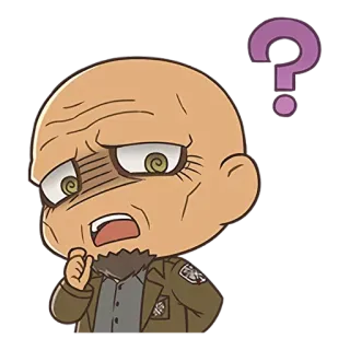 ❓ Zeke Yeager Attack on Titan Anime, Pergunta, Confuso, Pensativo, Personagem, Adesivo telegram sticker