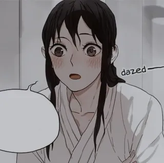 🍜 dazed dazed, woman, shocked, confused, anime, character telegram sticker