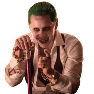 😀 Joker Suicide Squad Damaged cattivo, crimine, supercattivo, DC Comics, Jared Leto whatsapp sticker