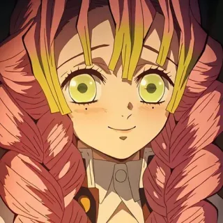 💕 Mitsuri Kanroji Demon Slayer anime, demon slayer, mitsuri kanroji, waifu, cute, pink hair telegram sticker