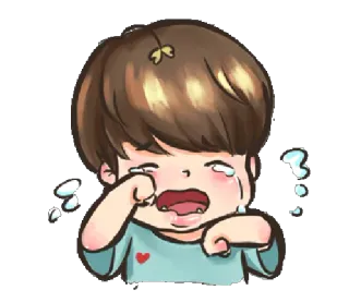 😭 chorando, triste, emocional, desenho animado, adesivo, lágrimas, angústia whatsapp sticker