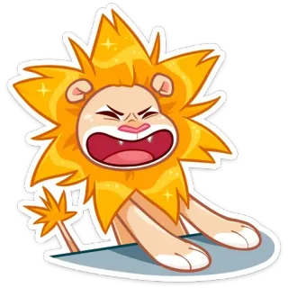 😡 สิงโต, การ์ตูน, สัตว์, น่ารัก, สติกเกอร์, ภาพประกอบ, ตัวละคร telegram sticker