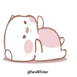 😴 @fleefolletin prosiaczek, słodki, zwierzę, kreskówka, różowy, leżący telegram sticker