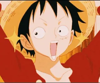 🤩 Luffy One Piece Аниме, Манки Д. Луффи, Ван Пис, Соломенная шляпа, Мультфильм telegram sticker