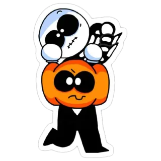 😑 Skid and Pump Spooky Month skid, pump, spooky, halloween, monster, cute, cartoon whatsapp sticker
