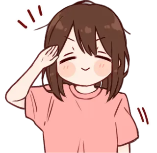😊 anime girl, salute, kawaii, cute, cartoon telegram sticker
