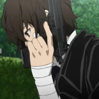 📇 Osamu Dazai Bungou Stray Dogs Anime, Waffe, Dazai, Osamu Dazai, Bungo Stray Dogs, Waffe telegram sticker