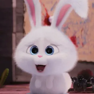 🐰 Snowball The Secret Life of Pets Desenho animado, Animal, Coelho, Coelho, Branco whatsapp sticker