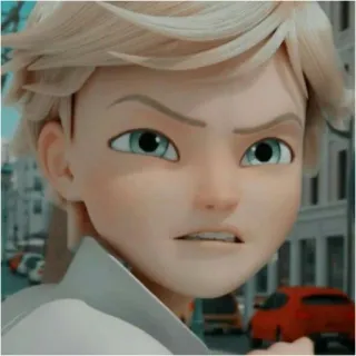 😠 Adrien Agreste Miraculous: Tales of Ladybug & Cat Noir 阿德里安·阿格莱斯特, 瓢虫雷迪, 卡通, 青少年, 金发 whatsapp sticker