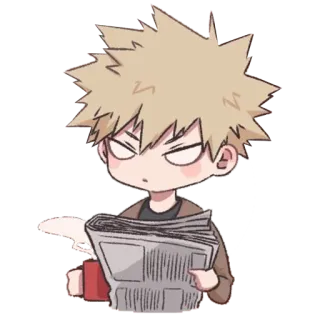 😐 Bakugo My Hero Academia Anime, Manga, Krant, Bakugo, Boos, Held telegram sticker