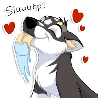 😍 Sluuurp! cachorro, desenho animado, lambendo, corações, sorvendo, fofo, animal telegram sticker