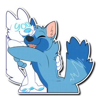🤗 you peluk, imut, menyenangkan, kartun, binatang, persahabatan telegram sticker