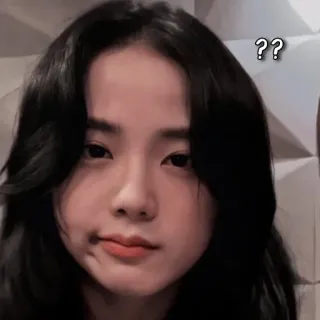 ❓ ?? woman, korean, girl, portrait, question mark telegram sticker