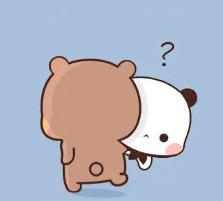 🤗 ours, panda, mignon, dessin animé, point d'interrogation, animal telegram sticker