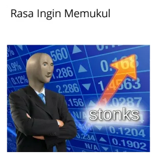 👊 Rasa Ingin Memukul Stonks, Мем, Финансы, Акции, Бизнес telegram sticker