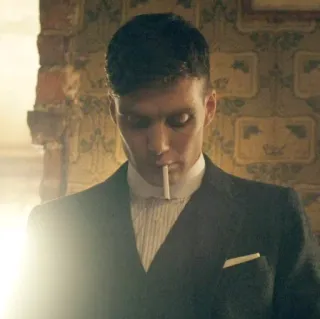 🚬 Tommy Shelby Peaky Blinders man, portrait, smoking, cigarette, suit, peaky blinders, tommy shelby telegram sticker