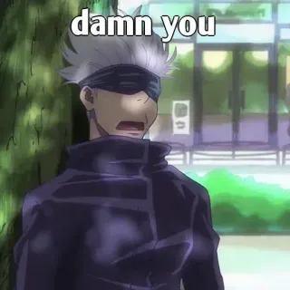 🤔 Gojo damn you anime, gojo, jujutsu kaisen, damn, you whatsapp sticker