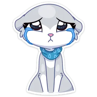 😥 sad, crying, animal, cartoon, cute, sticker telegram sticker