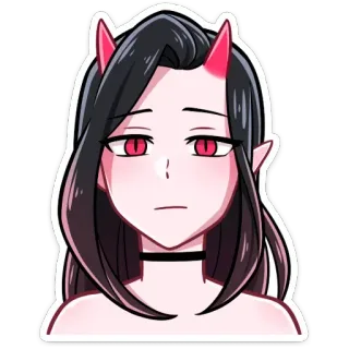 😏 Anime, Demonio, Chica, Sticker telegram sticker