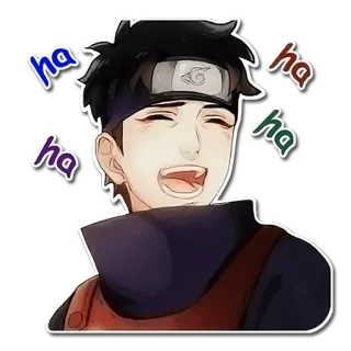 😄 ha ha ha anime, riendo, dibujos animados, feliz, pegatina whatsapp sticker