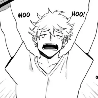 🛹 WOO HOO! Anime, Manga, Exclamación, Feliz, Celebración, Dibujos animados telegram sticker