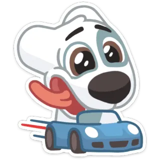 🚘 perro, dibujo animado, coche, velocidad, lindo, animal telegram sticker